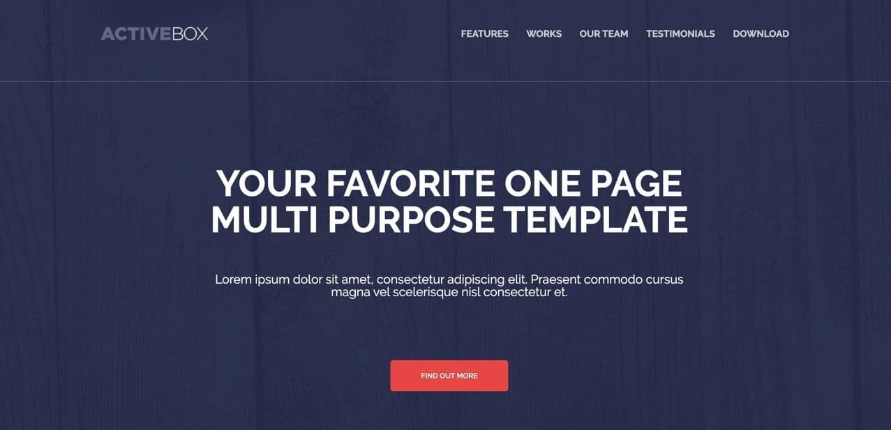 ActiveBox landing page hero section
