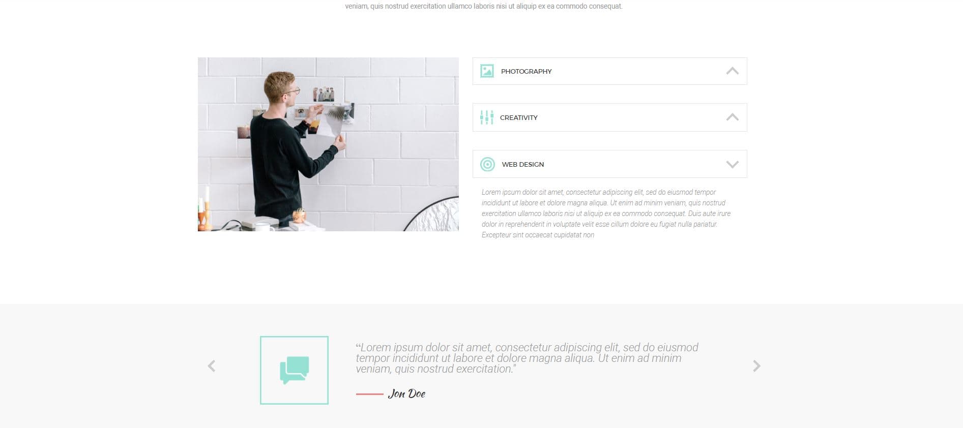 MoGo landing page services and testimonial sections