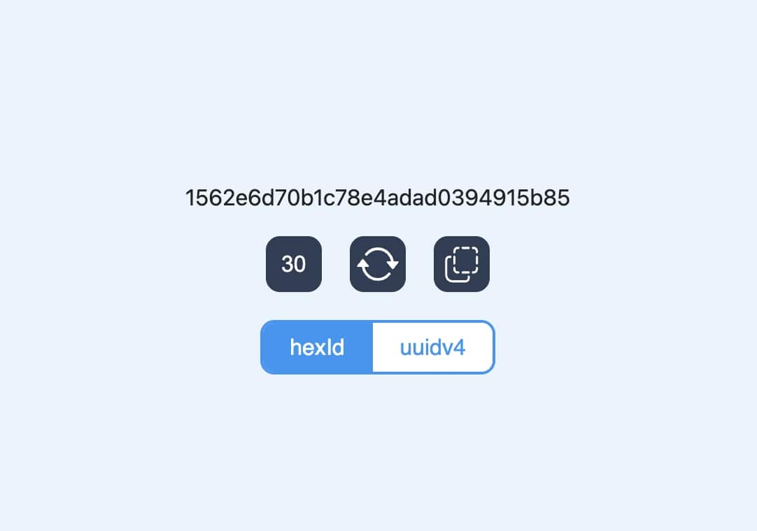 ID Generator displaying a hexadecimal identifier