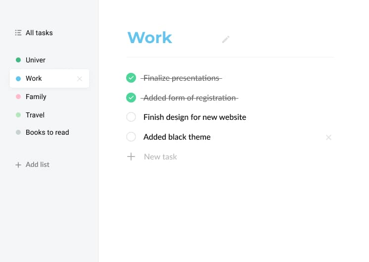 Todo Cloud Work list with completed and pending tasks