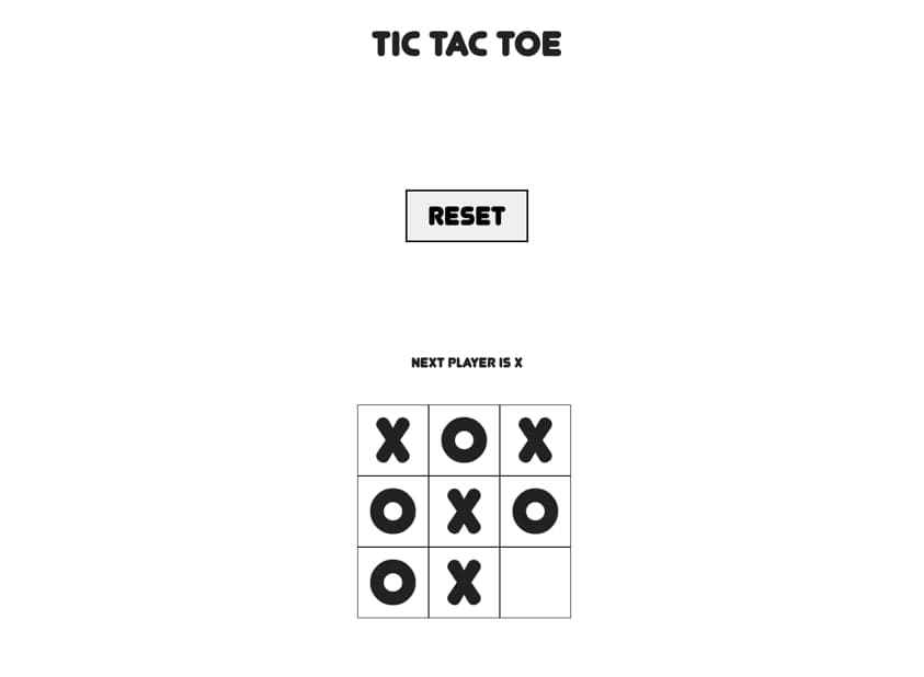 Completed Tic-tac-toe game in light theme